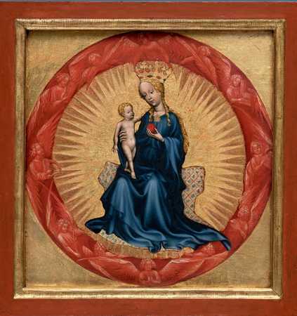 „Thronende Madonna im Strahlenkranz“, österreichischer Maler um 1410 © Alte Galerie, Schloss Eggenberg, Foto: N. Lackner, UMJ